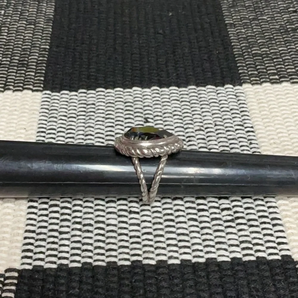 Brighton great shape Your True Color teardrop smoky dark grey crystal ring sz 8 - Picture 7 of 7